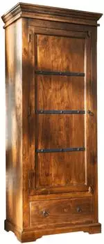Massivmoebel24 Oxford Schrank Akazie massiv, honig lackiert, 80x40x193cm (09-340-610-9600)