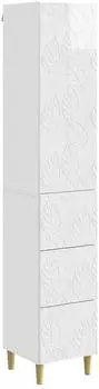 vidaXL Hochschrank-Set 2-tlg. Hochglanz wei&szlig;, Holzwerkstoff, 33x34,5x90cm