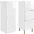vidaXL Hochschrank-Set 2-tlg. Hochglanz weiß, Holzwerkstoff, 33x34,5x90cm
