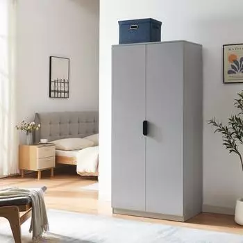 en.casa Eiselfing Kleiderschrank 2 T&uuml;ren, 176x80x52cm, grau