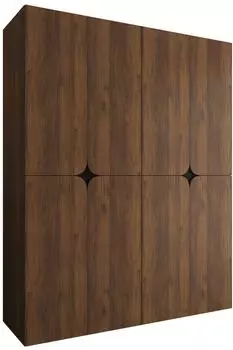 Mirjan24 Espresso 180 Dreht&uuml;renschrank 4-t&uuml;rig, 180x203x50cm, Nussbaum