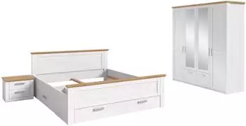Livetastic Verona Schlafzimmer-Set 3-teilig, L&auml;rche/Eiche Artisan, Spiegel (001849008736)