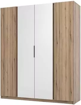 Masseno Cagliari Dreht&uuml;renschrank 4-t&uuml;rig mit Spiegel, goldfarben, 200x239x61,9cm (800000909205)