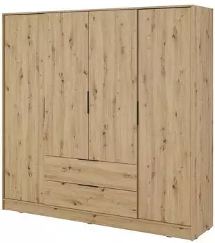 Bettso LYKE Kleiderschrank Eiche Artisan, 206x200x51cm