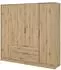 Bettso LYKE Kleiderschrank Eiche Artisan, 206x200x51cm