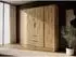 Bettso LYKE Kleiderschrank Eiche Artisan, 206x200x51cm