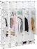 Relaxdays Kleiderschrank Stecksystem, 25 Fächer, 5 Kleiderstangen, 234x180x46,5cm, transparent (10024527)