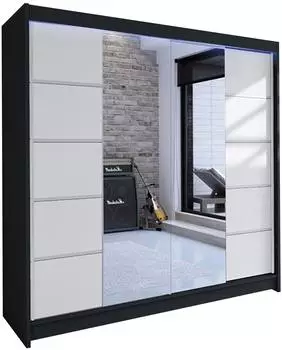 Mirjan24 Talin V Schwebet&uuml;renschrank mit Spiegel, RGB LED, 180x215x58cm (800000568080)