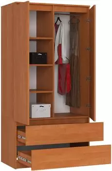RAUMHIRSCH Kleiderschrank S90 2-türig, Erle, 90x180x51cm (800001457718)
