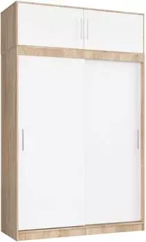 RAUMHIRSCH Kleiderschrank CLP mit Schiebetüren und Aufsatz, 150x245x60cm, weiß/Sonoma-Eiche (800001457676)