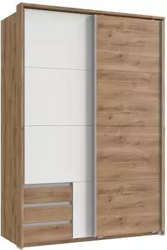 luma-home Schwebet&uuml;renschrank 2-t&uuml;rig Passepartout 138cm Eiche/wei&szlig; (22670)