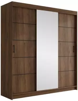 Mirjan24 Infinity III Schiebet&uuml;renschrank 200x200x58cm, Nussbaum
