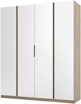 Masseno Cagliari Dreht&uuml;renschrank 4-t&uuml;rig mit Spiegel, Holzwerkstoff, gold, 200x239x61,9cm (800000909130)