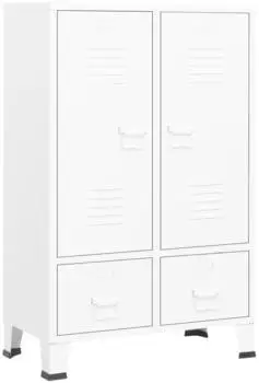 vidaXL Kleiderschrank Industrie-Stil wei&szlig; 67x35x107cm Stahl (339611)