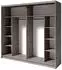 Feldmann-Wohnen Togo Schwebetürenschrank 2-türig mit Spiegel, Wellington Eiche, 230x62x215cm