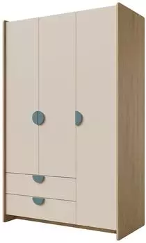 Mirjan24 Lexi 3D2S 01 Kleiderschrank mit 2 Schubladen und Kleiderstange, 124x198x60cm
