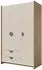 Mirjan24 Lexi 3D2S 01 Kleiderschrank mit 2 Schubladen und Kleiderstange, 124x198x60cm