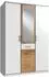 Wimex Click Kleiderschrank 3-türig mit Spiegel, weiß/plankeneichefarben, 135x199x58cm (72443729-0)