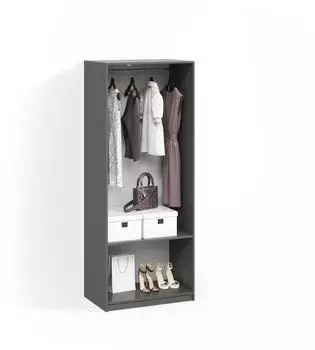 Livinity Trento Kleiderschrank anthrazit, 2 F&auml;cher, 80x200x50cm (58972)