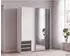 luma-home Schwebetürenschrank 2-türig 135x198x65cm weiß/grafit mit Spiegel (22675)