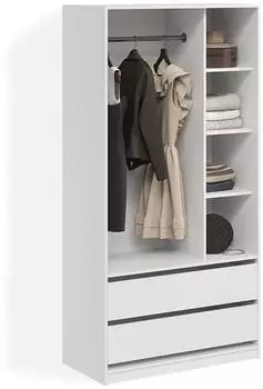 Livinity Trento Kleiderschrank wei&szlig;, 2 Schubladen, 100x200x50cm (59020)