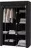 OKWISH Stoffkleiderschrank mit Kleiderstange, 6 Fächer, schwarz, 103x43x162,5cm