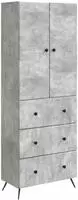 vidaXL Schrankset 2 stk. 66 x 34,5 x 90 cm Holzwerkstoff Betongrau