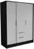 Masseno Cava Drehtürenschrank 3-türig, schwarz, 150,5x200x51cm (800001865345)