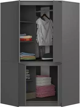 RAUMHIRSCH Kleiderschrank S100 graphit, 4 Türen, 100x180x50cm (800001457629)