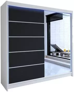 Mirjan24 Talin III Schwebet&uuml;renschrank mit Spiegel & RGB LED, 180x215x58cm (800000567959)