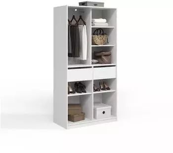 Livinity Trento Kleiderschrank weiß, 2 Schubladen, 100x200x50cm (800002033410)