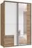 luma-home Schwebetürenschrank 2-türig, Eiche/weiß, Spiegel, Passepartout, 138x200x65cm (22684)