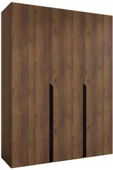 Mirjan24 Mila I 150 Dreht&uuml;renschrank 3 T&uuml;ren, Nussbaum/Schwarz, 150x52x202cm
