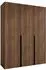 Mirjan24 Mila I 150 Drehtürenschrank 3 Türen, Nussbaum/Schwarz, 150x52x202cm