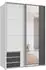 luma-home Schwebetürenschrank 2-türig 138x200x65cm weiß/grafit mit Spiegel (22682)