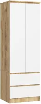 RAUMHIRSCH Kleiderschrank 3 Türen Soft-Close, Eiche Artisan/weiß, 60x180x51cm (800001522822)