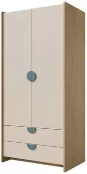 Mirjan24 Lexi 02 2D2S Kleiderschrank mit 2 Schubladen und Kleiderstange (2D2S)