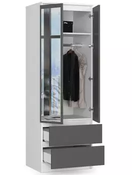 RAUMHIRSCH Kleiderschrank mit Spiegel, weiß, 60x180x51cm (800001522817)
