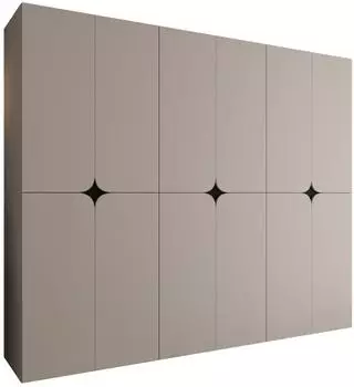 Mirjan24 Kinku Kleiderschrank 6 T&uuml;ren, 240x203x50cm, Kaschmir
