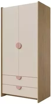 Mirjan24 Lexi 02 2D2S Kleiderschrank mit 2 Schubladen und Kleiderstange