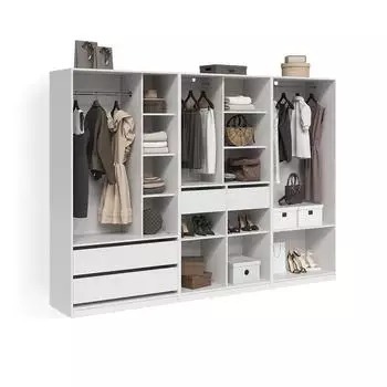 Livinity Trento Kleiderschrank 3er Set, weiß, 100x200x50cm (58975)