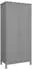 ebuy24 Trone Kleiderschrank 2 Türen, grau lackiert, 89x195x50cm (04-44246)