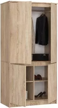 RAUMHIRSCH Kleiderschrank S90 4-türig, Sonoma-Eiche, 90x180x51cm (800001457482)