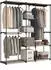 Relaxdays Offene Standgarderobe, Metall/Kunststoff, braun-schwarz, 182x182x43cm