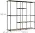 Relaxdays Offene Standgarderobe, Metall/Kunststoff, braun-schwarz, 182x182x43cm