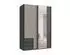 luma-home Schwebetürenschrank 2-türig 135x198x65cm, Grafit/Sandgrau, Spiegel (22680)
