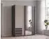 luma-home Schwebetürenschrank 2-türig 135x198x65cm, Grafit/Sandgrau, Spiegel (22680)