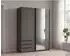 luma-home Schwebetürenschrank 2-türig, 135x198x65cm, grafit, Spiegel, Außenschubladen (22679)