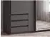 luma-home Schwebetürenschrank 2-türig, 135x198x65cm, grafit, Spiegel, Außenschubladen (22679)