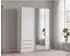 luma-home Schwebetürenschrank 2-türig, weiß, Spiegel, 135x198x65cm (22674)